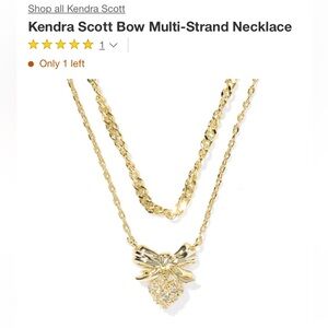 Kendra Scott Gold Bow Pendant Necklace